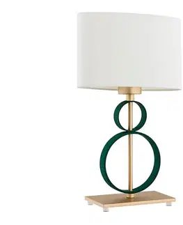 Lampy Argon 8317 - Stolná lampa PERSEO 1xE27/15W/230V 42 cm krémová/zelená 8317