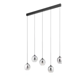 Svietidlá Redo 01-3490 -LED Stmievateľný luster na lanku KHADI 5xLED/5,2W/230V čierna/dymová 01-3490