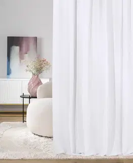 Závesy hotové Záves na riasiacu pásku biela zamatová140 x 280 cm 1 ks.