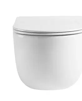 Záchody CERANO - WC závesné Felci, Vortex + Slim/UF sedátko - biela lesklá - 55,5x36 CER-680365