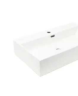 Umývadlá Umývadlo SAT Cube Way 75x42 cm otvor pre batériu uprostred SATCW7542 SATCW7542