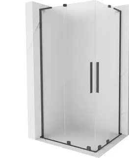 Sprchovacie kúty MEXEN/S - Velar L Duo sprchovací kút, posuvné dvere 90 x 80, dekor, gun gray kartáčovaná 871-090-080-02-33-66