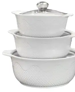 Misy a misky MAKRO - Misa 3ks s pokrievkou, 2L, 1,2L,0,8L