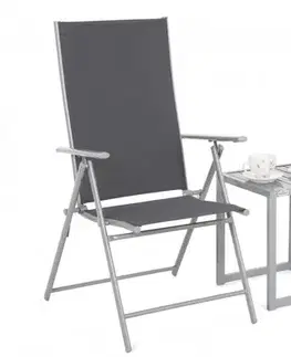 Záhradný kreslá Set záhradných polohovacích stoličiek so stolíkom 3 ks