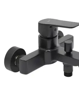 Kúpeľňové batérie Vaňová batéria SAT Cube Way bez sprchového setu 150 mm čierna matná CU222C CU222C