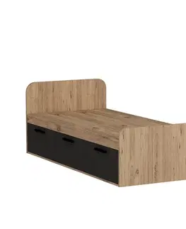 Postele Rám jednolôžkovej postele Akser - Atlantic Pine, Anthracite
