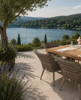 Záhradné zostavy DEOKORK Záhradná ratanová zostava MONTE MALIBU 200 (sivá) 4x Záhradné kreslo MALIBU (sivá)