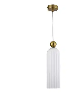 Svietidlá Light Prestige Luster na lanku PIEGA 1xE14/40W/230V mosadz/biela LP-939/1P white