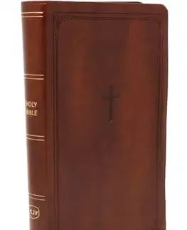 Náboženstvo KJV Giant Print End-of-Verse Reference Bible, Brown Leathersoft, Red Letter, Comfort Print - Thomas Nelson