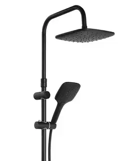 Sprchy a sprchové panely AQUALINE - KERA sprchový stĺp s pripojením na batériu, čierna mat SL435