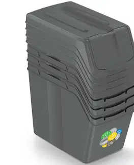 Odpadkové koše NABBI ISWB20S4 odpadkový kôš na triedený odpad (4 ks) 20 l sivý kameň