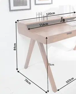 Pracovné stoly Písací stôl s úložným priestorom APIS Dekorhome