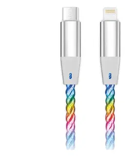 Predlžovacie káble Aligator DATKP63 - USB kábel USB-C / Lightning s LED podsvietením 30W PD 1,2m DATKP63