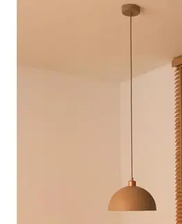 Svietidlá  - Závesný luster na lanku IRONLINE 1xE27/15W/230V priemer 27 cm béžový/medený 70484