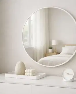 Dekorácie a bytové doplnky Okrúhle dekoratívne zrkadlo FI80 WHITE