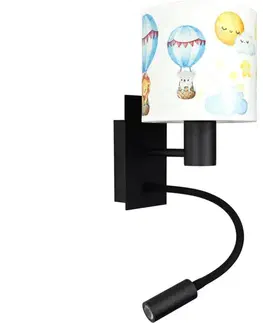Svietidlá BRILAGI - LED flexibilná lampa BOBO 1xE27/25W/230V + LED/3W čierna/biela/so zvieratkami BG1558+BG5583