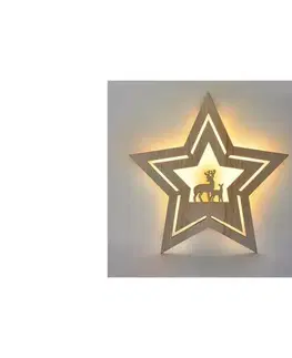 Vianočné osvetlenie  LED nástěnná dekorace vánoční hvězda 24x LED 2x AA 1V261