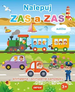 Nalepovačky, vystrihovačky, skladačky Nalepuj ZAS a ZAS - Autíčka - snímatelné / snímateľné samolepky (CZ/SK vydanie)