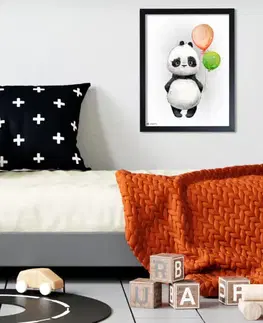 Obrazy do detskej izby Panda s balónmi do detskej izby