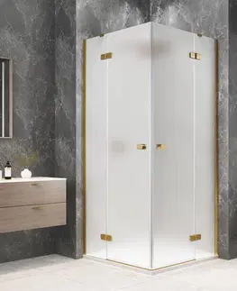 Sprchové dvere POLYSAN - GLOBE GOLD MATT štvorcová sprchová zástena 800x800, rohový vstup, matné sklo GB5880MG