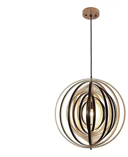 Svietidlá  Drevený luster na lanku 1xE27/60W/230V pr. 50 cm masív/dýha/kaučukovník WRE072