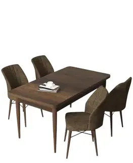 Jedálenské sety Dining Table & Chairs Set (5 Pieces) Arp - Baroque, Brown