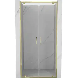 Sprchovacie kúty MEXEN - Exo sprchové dvere krídlové100, transparent, zlatá 8182-100-000-50-00