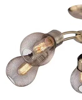 Stropná svetla Stropná lampa s patinovaným drôteným tienidlom 5x60W Gliva