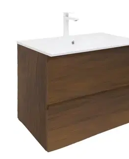 Kúpeľňový nábytok Kúpeľňová skrinka s umývadlom SAT B-Way 79x50x45 cm orech mat BWAY280NUTU4BBI BWAY280NUTU4BBI