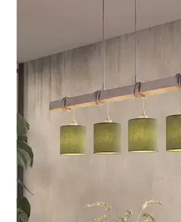 Svietidlá BRILAGI - LED luster na lane NUBILA 4xE27/60W/230V sivá/zelená 1xEG49927A+4xBG1576