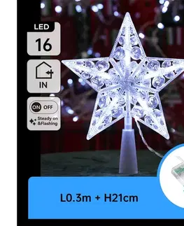 Vianočné dekorácie  B.V.  - LED Vianočná dekorácia 16xLED/3xAA studená biela hviezda B10303S6I