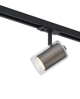Koľajnicové svetelné systémy Moderný reflektor Gunmetal s čírym sklom pre koľajnicový systém 1-fázový - Iconic Lloyd