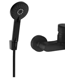 Kúpeľňové batérie MEXEN/S - R40 Royo vaňová batéria so sprchou set, čierna 7223R40-70