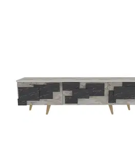 TV stolíky TV stolík 3 D - White, Marble