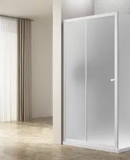 Sprchové dvere AQUALINE - UGGA obdĺžniková sprchová zástena 1000x800, Brick sklo, biela AWS100-01