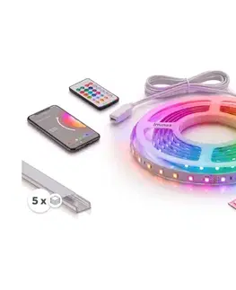 LED osvetlenie SmartLED SADA 1x LED RGBW pásik NEO LITE LED/24W/230V 5 m IP65 Wi-Fi + 5x profil 1 m + diaľkový ovládač 5xSD0028+1xIM0834