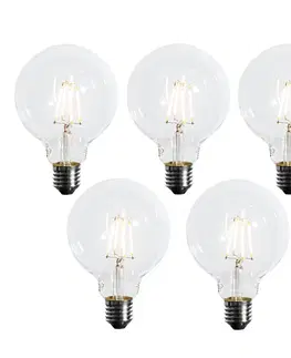 LED osvetlenie Sada 5 stmievateľných LED žiaroviek E27 s 3 stupňami G95 4W 450 lm 2700K