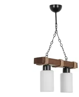 Svietidlá  Elegantný luster na reťazi JASMIN 2xE27/40W/230V hnedá/biela 534LUN3373