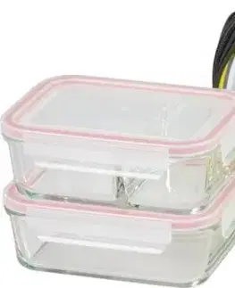 Dózy na potraviny Kinekus Dóza sklenená obdĺžniková 2 x 900 ml, v termotaške