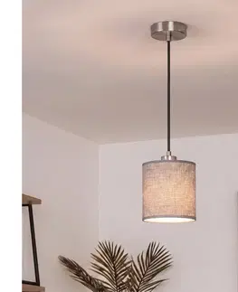 Svietidlá BRILAGI - LED závesný luster na lanku NUBILA 1xE27/60W/230V pr. 14 cm čierna/šedá EG32517+BG1582