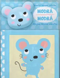 Leporelá, krabičky, puzzle knihy Hrkajúce farebné zvieratká Modrá