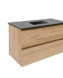 Kúpeľňový nábytok Kúpeľňová skrinka 2 zásuvková s umývadlom SAT B-Way 99x50x45 cm dub mat BWAY2100OAKU4B BWAY2100OAKU4B