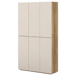 Komody s dvierkami Komoda Vysoká Criss 78 6d Dub Mauvella/Kašmír