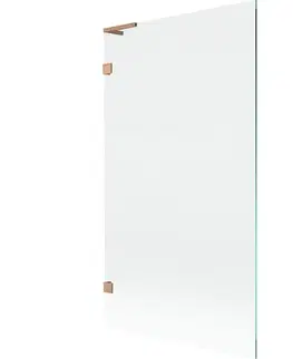 Sprchové dvere MEXEN/S - Lunar L vaňová zástena FIX 100 x 150, transparent, meď kartáčovaná 897L-100-000-65-00