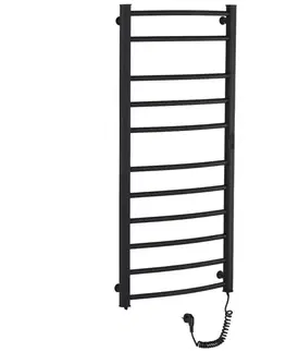 Radiátory do kúpeľne CERANO - Elektrický sušiak uterákov Luca, s displejom - 187 W - čierna matná - 1160x550 mm LIV-EG-11-55-D