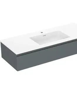 Kúpeľňový nábytok MEXEN/S - Orio kúpeľňová skrinka 120 cm s umývadlom Otis, 1 šuplík, grafit mat/biela mat 91A10-12023-1-BF66-W18M01