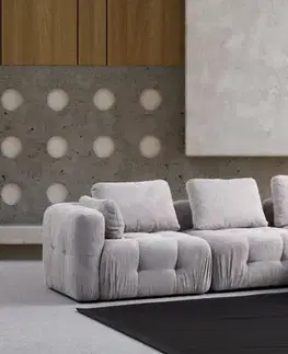 Sedacie súpravy Rohová sedacia súprava / Rohová pohovka Amaris 3 Seater With Pouffe - Light Grey