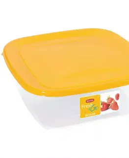 Dekorácie a bytové doplnky Štvorcová nádoba na potraviny. Fresh&Go 182237 žltá/transparentná