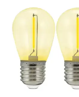 LED osvetlenie  SADA 2x LED Žiarovka PARTY E27/0,3W/36V žltá 322197