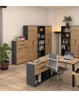 Písacie a pracovné stoly KONDELA Klaudius Typ 7 pc stôl dub artisan